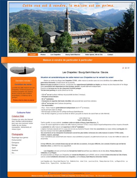 Création site Internet Savoie Maison à Vendre Paritculier Bourg Saint Maurice Création site Internet Savoie Maison à Vendre Paritculier Bourg Saint Maurice
