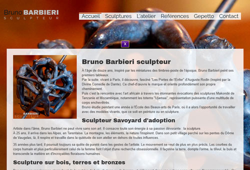 Photo du site Internet du sculpteur Bruno Barbieri