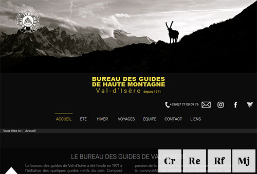 Image du site Internet des Guides de Val-d'Isère