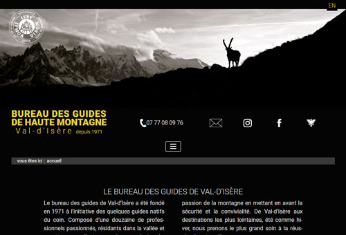 Image du site Internet des Guides de Val-d'Isère