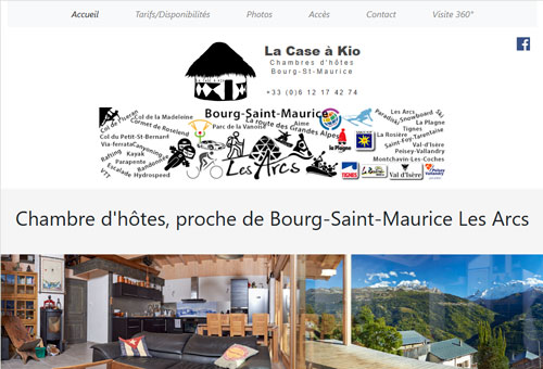 Image du site Internet Chambres d'hôtes Bourg-St-Maurice La case à Kio