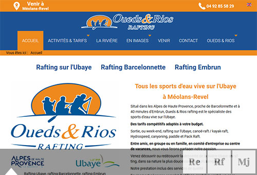 Image du site Internet Oueds & Rios rafting sur l'Ubaye